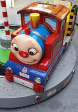 Smiley train kiddy ride takes - ride.,