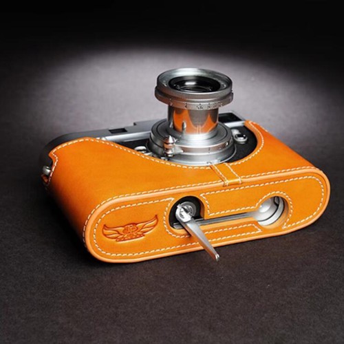 Retro leather half - camera, case