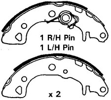 Peugeot 106 1.0, 1.1 91-96 (3 Stud Wheels) Brand New  Brake Shoe Set