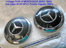 Vintage PAIR of MERCEDES Hub Caps W120 W121 Pagoda 1950's Automobilia VGC