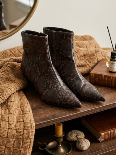 Brown black snakeskin - brown,