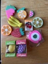 Job Lot Vintage Fruit Collection Erasers X 13