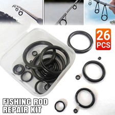 Fishing Rod Repair Kit 26Pcs Ceramic Guide Ring Wear Resistant Rod Eye Kit UK