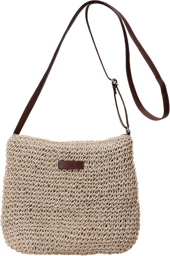 Women straw crossbody bag - straw,