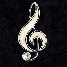 Treble Clef Note Brooch Music
