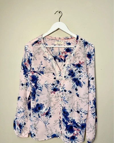 Pale pink blue floral - pale,