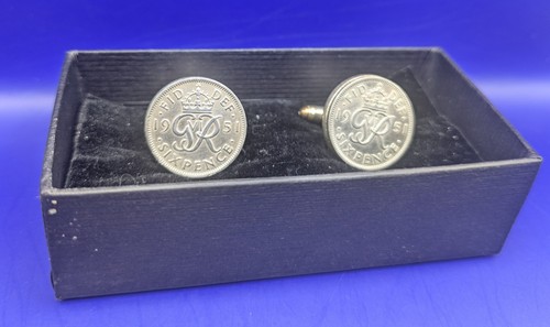 Vintage polished sixpence - polished,