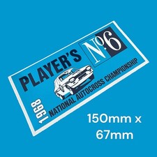 Players No6 National Autocross Championship Classic Vinyl Sticker Rally Vintage