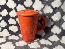 Whittard Of Chelsea Orange Tall Latte Coffee Porcelain Mug With Lid Unused