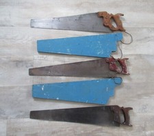3 vintage rusty old handsaws
