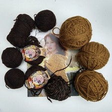Hand spun yarn Bundle Wool Brown Autumnal 600g 