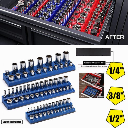 Magnetic socket organizer - 3x,