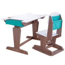 KidKraft Grow Together Pocket Adjustable Desk & Chair - Grey Ash Colour