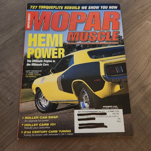 Mopar muscle magazine november - muscle,
