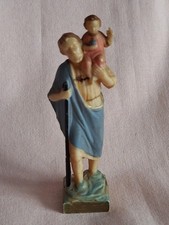 ST CHRISTOPHER &BABY JESUS 1962 PLASTIC FIGURE 4 INCH,MAGNETIC FOR CAR DASHBOARD