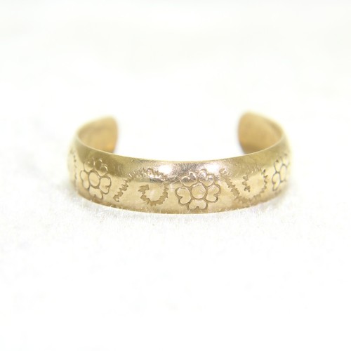 9ct yellow gold toe ring - gold, 4mm
