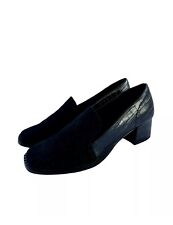 Next Black Faux Leather/Suede Block Heel Shoes - UK size 6 - Worn Once !
