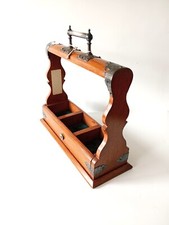 Vintage Solid Oak Tree Tantalus Decanter Holder Decorated Interior Design Gift