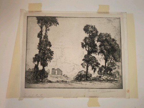 Original etching sandal castle - original,