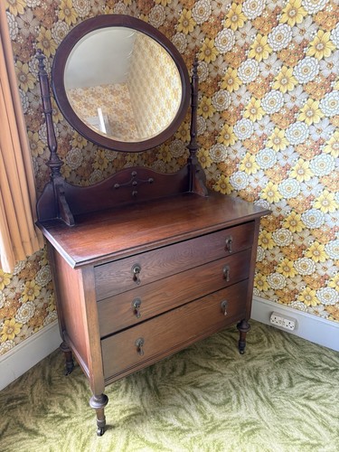 Antique edwardian oak - oak, dressing