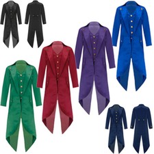 Unisex Kids Jacket Boys Tailcoat Retro Overcoat Renaissance Costumes Girls