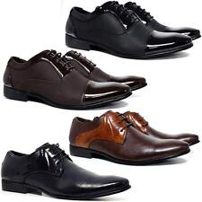 MENS FAUX LEATHER SHOES SMART WEDDING ITALIAN FORMAL OFFICE DRESS GATSBY SHOES