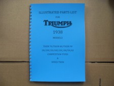 TRIUMPH PARTS BOOK 1938 T70,T80,T90, 2H,3H 5H,5S,6S, 5T SPEEDTWIN.