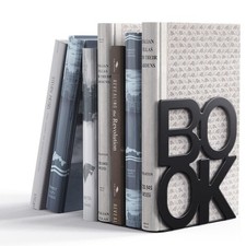 1 Pair Black Metal Book Ends