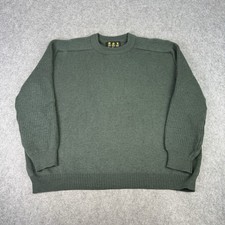 Vintage Barbour Jumper Mens 46 Green Wool Knit Sweater Hunting Shooting England