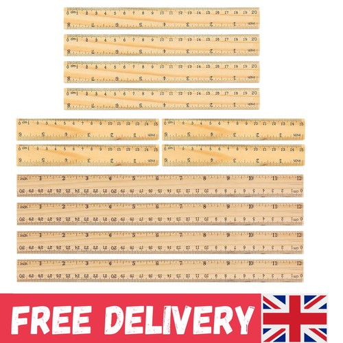 Wooden ruler 12pcs - wooden, ruler,