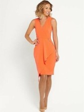Myleene Klass Orange Crepe V Neckline  Dress