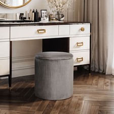 Velvet Round Footstool