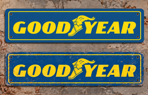 Goodyear tyres retro metal - goodyear,
