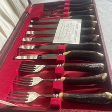 vintage boxed set of 6 horn