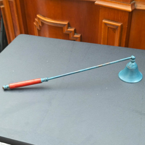 Long handled brass hand bell - hand,