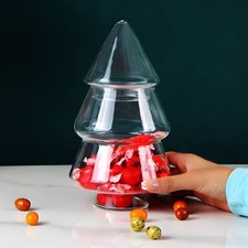 Clear Glass Tree Jar Christmas