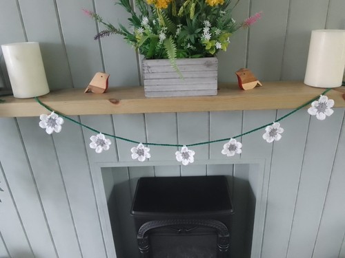 Crochet white and grey - , flower