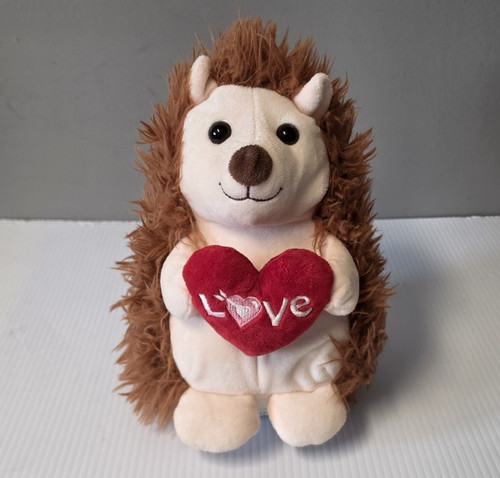 Plush hedgehog with mini heart - hedgehog,