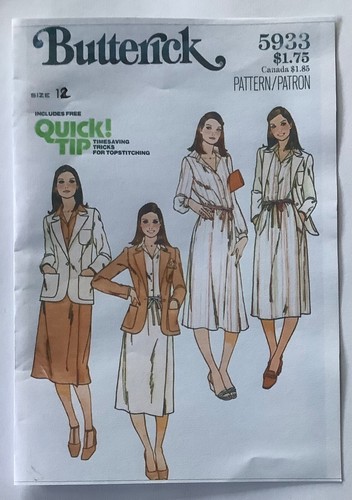 Butterick 5933 sewing pattern - 5933,