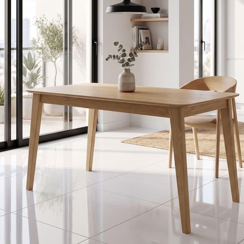 Solid oak large dining table - solid,