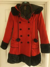 Hell Bunny 'Sarah Jane' Red & Black Coat - Size S 