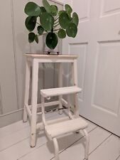Vintage Wooden Folding Step Stool~Kitchen~Plant Stand~Display~Fold Up~Seat~