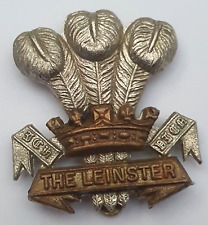 The Leinster Regiment Bi-Metal Cap Badge - British Army. Slider to Rear