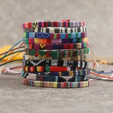 12X Women Men Bohemian Woven Bracelets Adjustable Friendship Bracelet Gifts UK