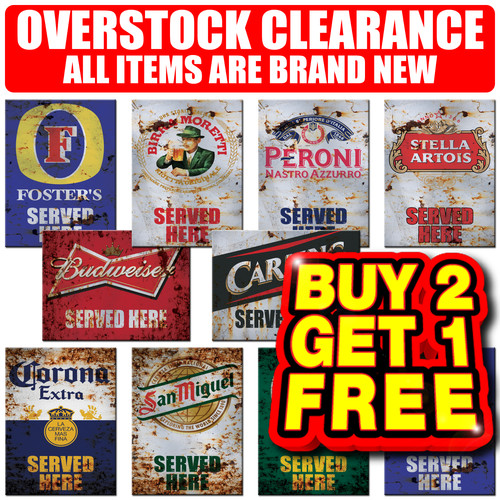 Clearance metal signs served - clearance,