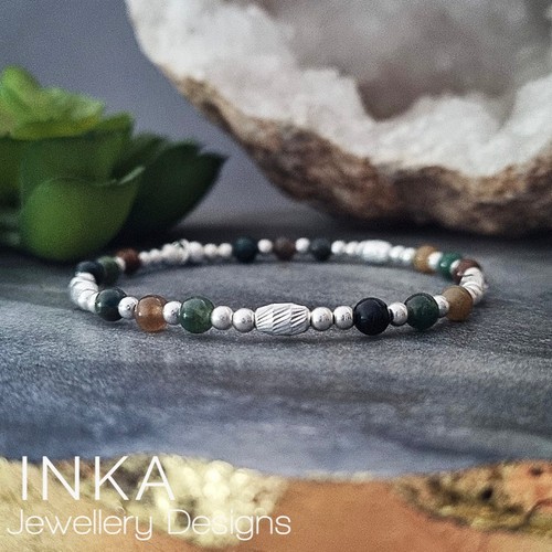 Sterling silver indian agate - sterling,