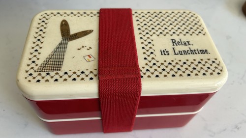 Retro style red lunch box - style,