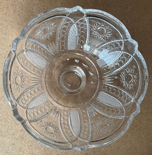 Large thick cut glass - cut,