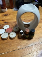 Body Shop White Wax Oil Burner Aroma Melt Warmer + Fragrances + T Light Candles