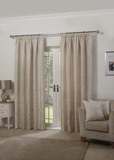 Thermal Thick Curtains Jacquard 2 Panels Ready Made Pencil Pleat - Duchess